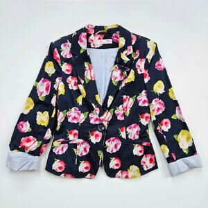 Alannah Hill Navy Floral Blazer My Latest Fad Jacket Sz 4